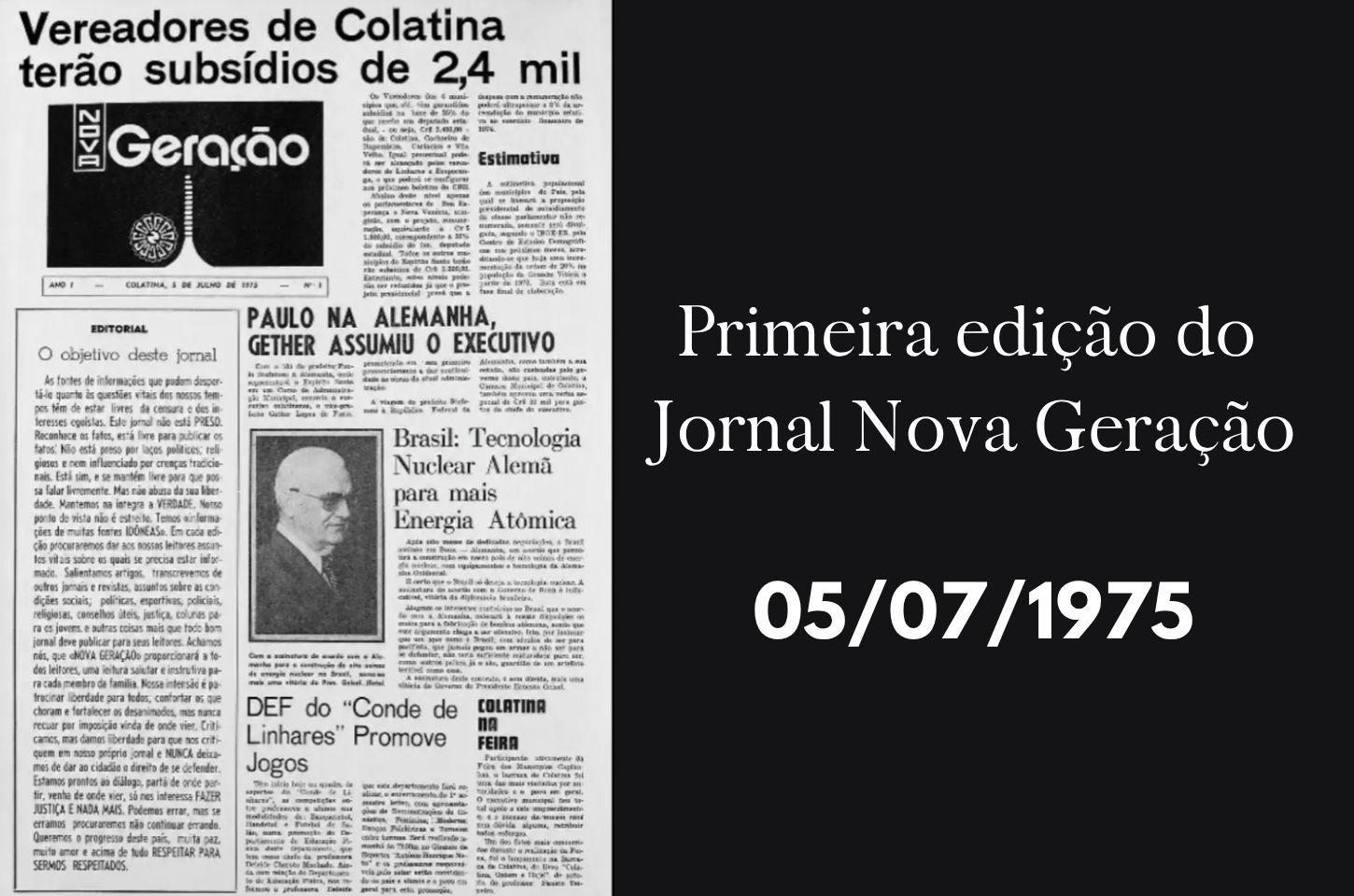 MEMÓRIA JORNAL NOVA GERAÇÃO 
