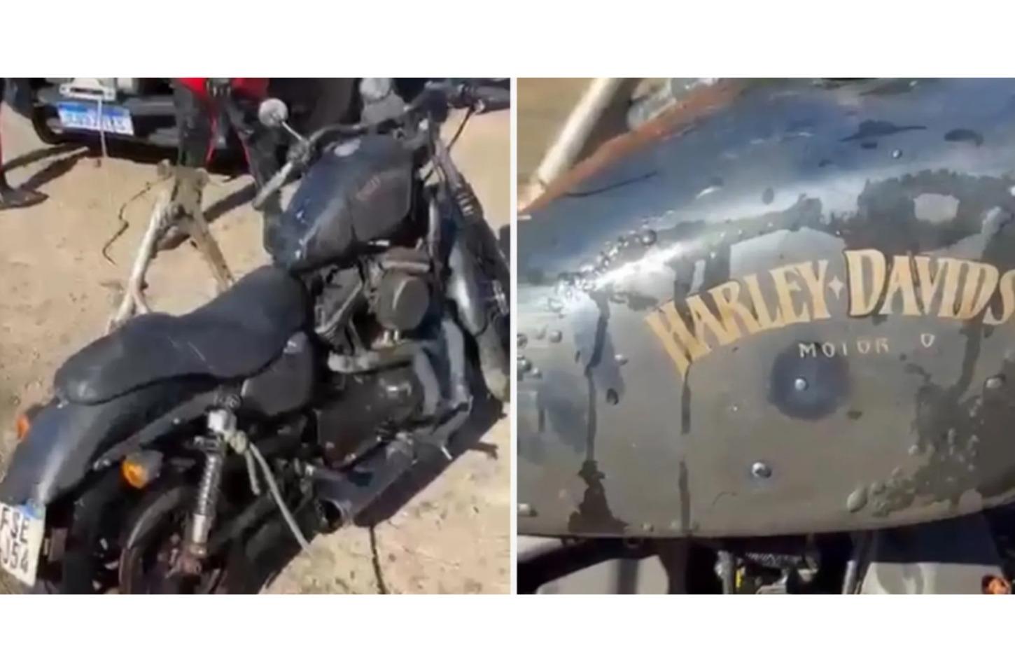 Motocicleta Harley-Davidson é encontrada em lagoa de Vitória
