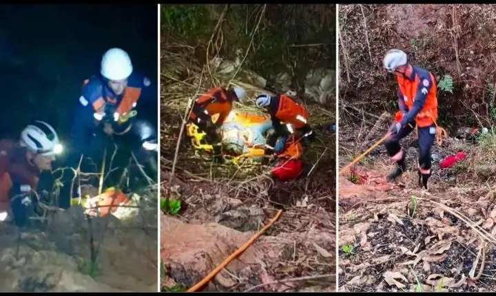 Queda em ribanceira mobiliza resgate especializado de motociclista em Ibatiba
